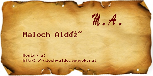 Maloch Aldó névjegykártya